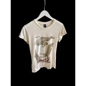 90's Makaveli Branded Womens Embroidered Tupac T Shirt Sz Small Y2K Distressed